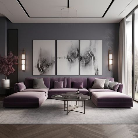 Mauve Living Room, Pastel Colors Living Room, Classic Living Room Design, Gray Minimalist, Purple Living Room, Modern Apartment Living Room, Living Room Wall Color, Elegant Living Room Decor, Luxury Living Room Design