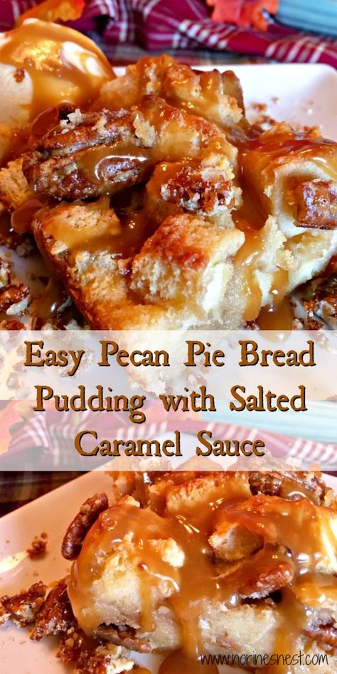 Toasted Coconut Pecan Bread Pudding, Salted Caramel Bread Pudding Recipe, Salted Caramel Bread Pudding, Pecan Pie Pudding, Tropical Bread, Pecan Pie Bread, Custard Bread Pudding, Custard Bread, Good Peach Cobbler Recipe