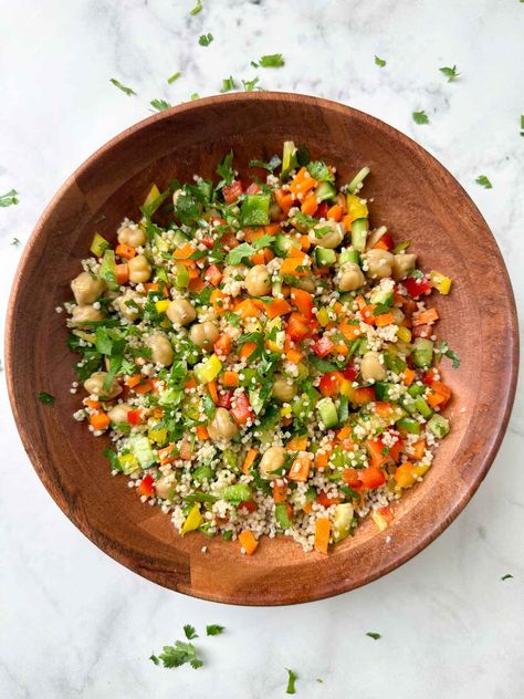 millet chickpea salad served in a wooden bowl Indian Salad Recipes, How To Cook Millet, Indian Salad, Cucumber Tomato Avocado Salad, Indian Salads, Peanut Salad, Carrot Salad Recipes, Millet Recipes, Tomato Salad Recipes