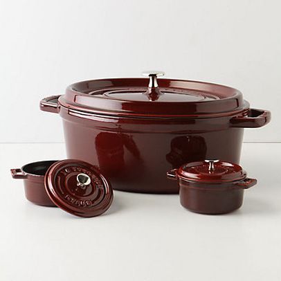 Staub La Cocotte Set Anthropologie Kitchen, Cast Iron Set, Enamel Dutch Oven, Enamel Cookware, Anthropologie Home, Cooking Supplies, Baking Set, Cookware Sets, Kitchen Cookware