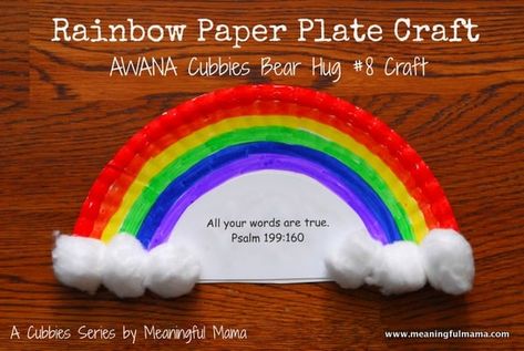 Today I'm overing a rainbow paper plate craft to go with AWANA Cubbies Bear Huge #8. You can do this craft with your kids whether you have kids in AWANA or not. Awana Crafts, Awana Cubbies, Ark Craft, Paper Plate Craft, Bible Story Crafts, Sunday School Crafts For Kids, Religious Crafts, Christian Crafts, Sunday School Activities