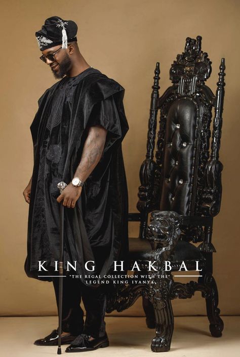 King Hakbal Royalty Fashion Men, African Royalty Fashion Men, African Royalty Fashion, African Wedding Attire, Royalty Fashion, Nigerian Men Fashion, African Attire For Men, African Royalty, Male Clothing