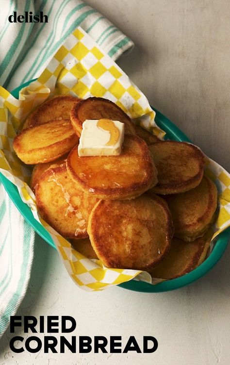 Side Dishes Thanksgiving, Fried Cornbread, Best Cornbread Recipe, Cornbread Recipe Sweet, Iron Recipes, Thanksgiving Menu Ideas, Fried Corn, Biscuit Bread, Fry Bread