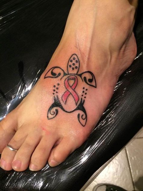 21+Small & Simple Turtle Tattoo Designs | Page 2 of 3 | PetPress Simple Turtle Tattoo, Lymphoma Tattoo, Tortoise Tattoo, Pink Ribbon Tattoos, Mastectomy Tattoo, Turtle Tattoo Designs, Band Tattoos, Tattoos For Girls, Ribbon Tattoos