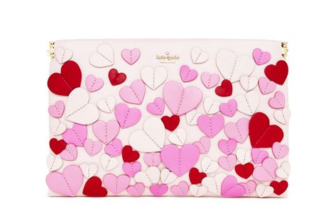 Kate Spade clutch. Applique Hearts, Kate Spade Spring, Kate Spade Clutch, Womens Wallets, Kate Spade Inspired, Secret Admirer, Sweet Bags, White Purses, Woman Bags Handbags