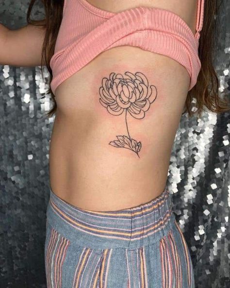 Chrysanthemum Line Art, Crysthanamum Tattoo, Tattoos And What They Mean, Chrysanthemum Tattoos, Tattoo Man, Japanese Chrysanthemum, Yellow Chrysanthemum, Chrysanthemum Tattoo, Neck Tattoos Women