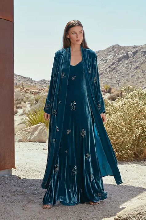 Sale | Boho Chic Tops, Dresses, & Bottoms | Johnny Was® | Size: XL Silk Velvet Jacket, Maxi Dress With Kimono, Johnny Was Clothing, Dress With Kimono, Velvet Duster, Boho Chic Top, Elegant Style Women, Velvet Dress Designs, Velvet Kimono