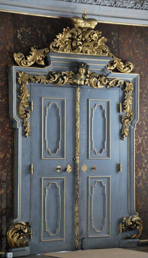 Gold Doors, Bamberg Germany, Carved Door, Blue Doors, Baroque Decor, Chateau Versailles, Gold Door, Modern Fairytale, Cinderella Wedding