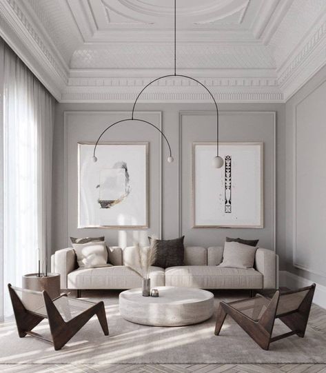 White Abstract Art, Wuxi, Style Deco, Elegant Living Room, Elegant Living, Living Room Grey, Living Room Inspiration, Luxury Living Room, Living Design