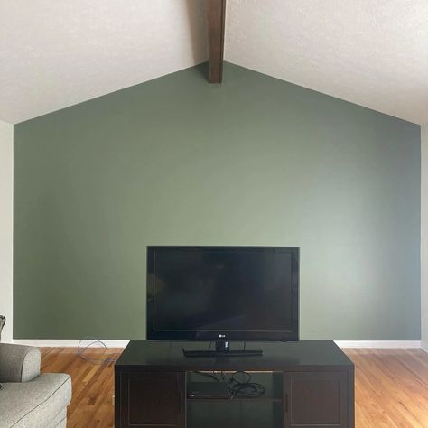 Thai Basil Paint Color, Conifer Green Behr Paint, Behr Conifer Green, Green Accent Color, Modern Hacienda, Boys Bedroom Paint, Green Wall Color, Green Painted Walls, Green Accent Walls