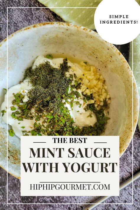 yogurt in a bowl with minced garlic and chopped fresh herbs on top Moroccan Yogurt Sauce, Indian Yogurt Sauce, Mint Yogurt Sauce, Mint Yogurt, Mint Sauce, Yogurt Sauce, Steak Sauce, White Sauce, Cooking Inspiration