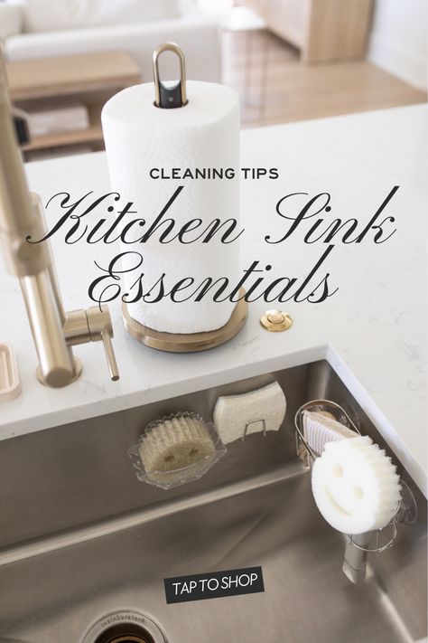 Kitchen Sink Essentials, Sink In Island Kitchen Organization, Sink Set Up, Kitchen Dish Soap Display Ideas, Kitchen Island Sink Soap Organization, Sink Organization Top Of, How To Decorate Kitchen Island With Sink, Kitchen Sink Set Up, Kitchen Sink Dish Soap Organization