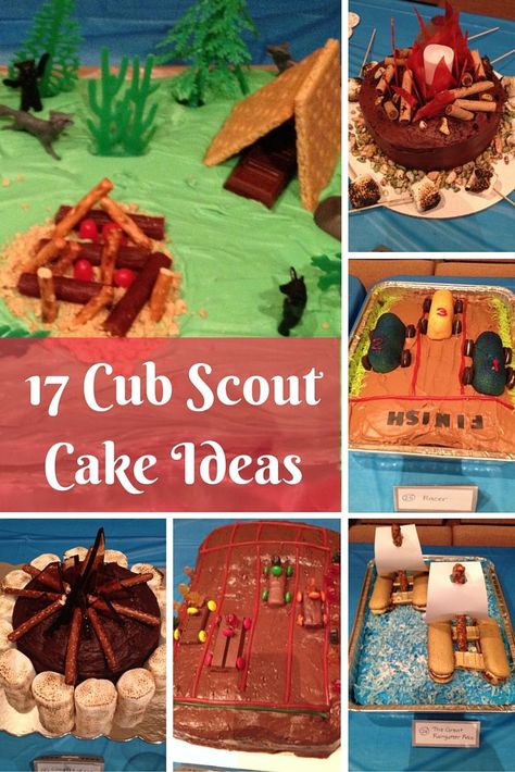 Last week we went to our son’s Cub Scouts Blue & Gold Celebration. Each Scout was asked to bake and decorate a cake related to Cub Scouts in some way. I was super impressed with some of the cakes! So if you need ideas for the Blue & Gold Banquet, Cub Scouts Crossover Ceremony, Arrow...Read More » Scout Cake Ideas, Boy Scout Cake, Cub Scout Cake, Boy Scout Activities, Cub Scouts Wolf, Cub Scouts Bear, Tiger Scouts, Bear Scouts, Camping Cakes