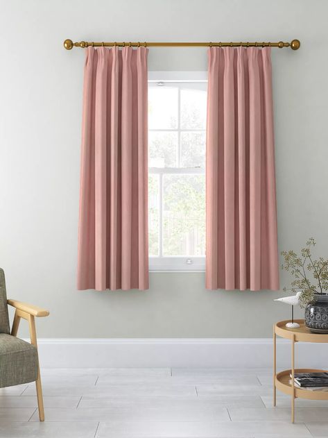 John Lewis Curtains, Curtains Pink, Natural Curtains, Pencil Pleat Curtains, Pleat Curtains, Curtain Headings, Curtains Home, Plain Curtains, Types Of Curtains