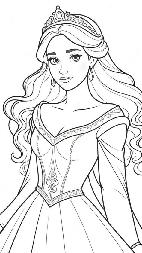 Disney Princess Outline, Beautiful Disney Princess, Princess Coloring Sheets, Disney Princess Colors, Disney Princess Coloring Pages, Free Coloring Sheets, Princess Coloring Pages, Princess Coloring, Easy Coloring Pages