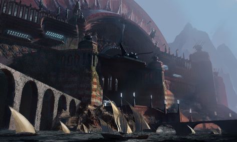 ArtStation - Castle Caladan, ancestral home of House Atreides, Pete Amachree Environmental Artwork, Dune Film, House Atreides, Ya Fantasy Books, Dune Art, Ya Fantasy, New Gods, Science Fiction Fantasy, Environment Concept Art