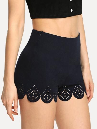 Shop Laser Cut Scallop Skinny Shorts online. SheIn offers Laser Cut Scallop Skinny Shorts & more to fit your fashionable needs. Bath Suits, Laser Cut Skirt, Women Dresses Casual Summer, Womens High Waisted Shorts, Women Shorts, Mini Short, Latest African Fashion Dresses, Striped Crop Top, Beach Summer