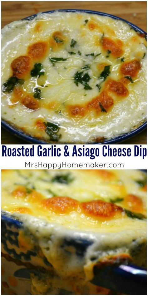 Asiago Cheese Dip, Enchanted Kitchen, Creative Appetizers, Cheese Dip Crock Pot, Garlic Breath, Mrs Happy Homemaker, Chips Dip, Cheese Wine, Brie Recipes