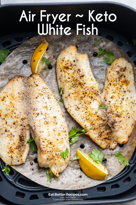 If you're doing the keto diet, our air fryer white fish recipe is great. It's so easy to cook at home. Tilapia Air Fryer Recipes, Air Fryer White Fish, Air Fryer Keto, Dinner Videos, Air Fryer Fish Recipes, White Fish Recipes, Air Fryer Fish, Air Fried Food, Air Fryer Oven Recipes