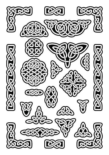 878 Celtic Knot Border Stock Photos, Pictures & Royalty-Free Images - iStock Viking Knotwork, Celtic Folklore, Celtic Knot Tattoo, Viking Pattern, Art Viking, Celtic Ornaments, Symbole Viking, Knot Tattoo, Celtic Tattoo