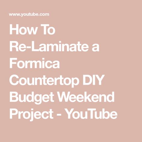 How To Re-Laminate a Formica Countertop DIY Budget Weekend Project - YouTube Diy Formica Countertops, Formica Counter Top, Formica Laminate Countertops, Formica Countertop, Countertop Diy, Countertop Redo, Formica Laminate, Formica Countertops, Diy Budget