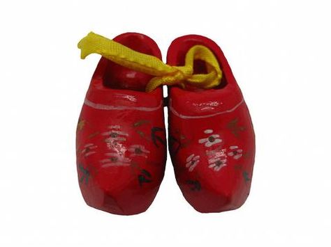 Wooden Shoe Party Favor Clogs w/ Red Flower Design Learn To Tie Shoes, Dutch Wedding, Dutch Wooden Shoes, Mens Platform Shoes, Unique Magnets, Baby Bangles, Wooden Shoe