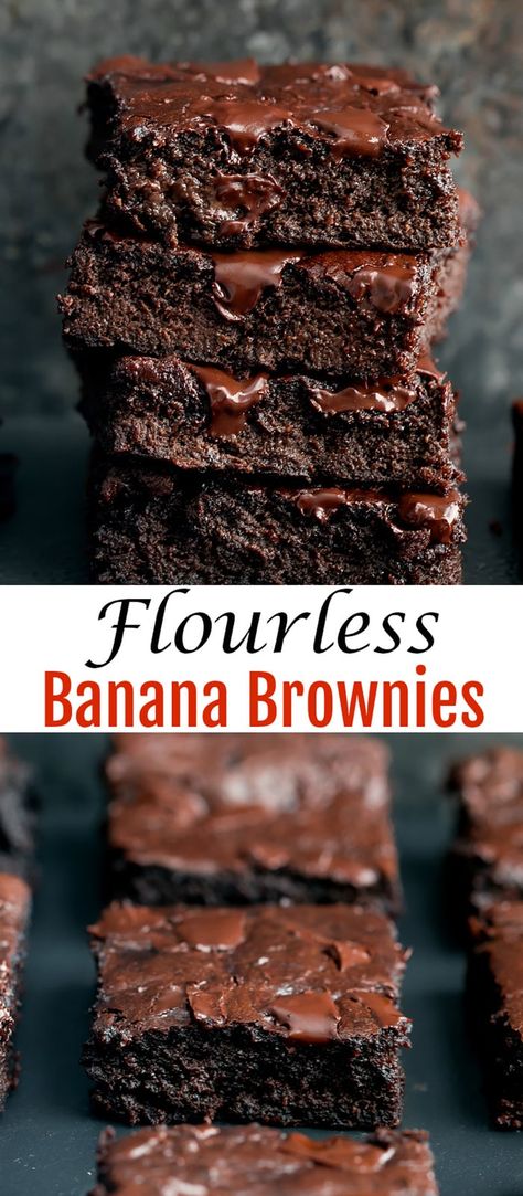 Flourless Brown Butter Banana Brownies, Peanut Butter Banana Brownies Healthy, Banana Peanut Butter Cocoa Brownie, Paleo Banana Brownies, Oat Banana Brownies, Brownies With Bananas Substitute, Brownie Recipe With Bananas, Banana Nutella Brownies, Ripe Banana Brownies