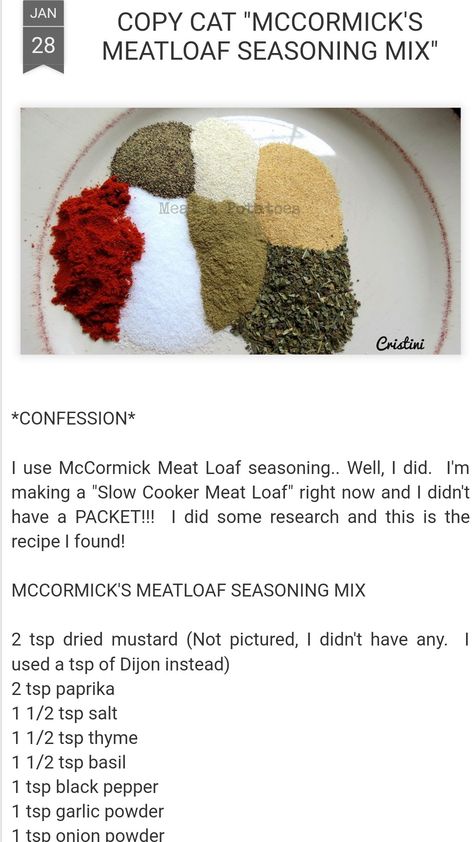 Homemade Meatloaf Seasoning Homemade Meatloaf Seasoning, Mccormick Meatloaf Seasoning, Meatloaf Seasoning Recipe, Meatloaf Spices, Meatloaf Seasoning, Homemade Dry Mixes, Homemade Meatloaf, Homemade Spice Mix, Spice Blends Recipes