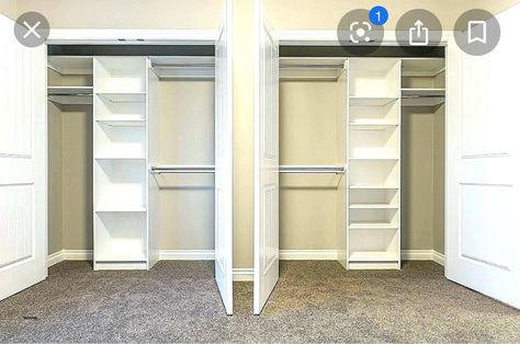 Reach In Closet Organization, Closet Bench, Kids Closets, Closet Spaces, House Closet, Bedroom Closets, Entryway Closet, Double Closet, Closet Hacks