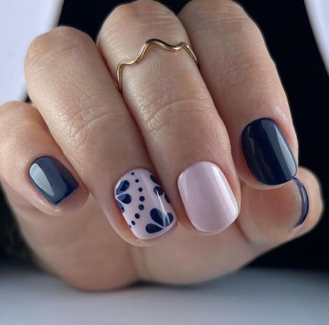 Navy Nails Design, Bright Blue Nails, Shower Nails, Nail Ideas For Summer, Summer Nails Simple, Baby Shower Nails, Sky Blue Nails, 23 Summer, Navy Nails