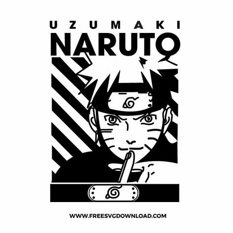 Naruto Stickers Black And White, Naruto Free, Naruto Shirts, Naruto T Shirt, Desain Editorial, Anime Printables, Anime Tshirt, Anime Tees, Japon Illustration