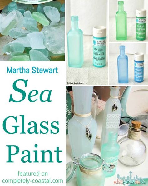 Seaglass Spray Paint, Sea Glass Paint, Spray Paint Ideas, Paint For Glass, Glass Spray Paint, Sea Glass Diy, Recycled Glass Bottles, Convertible Furniture, Glass Paint