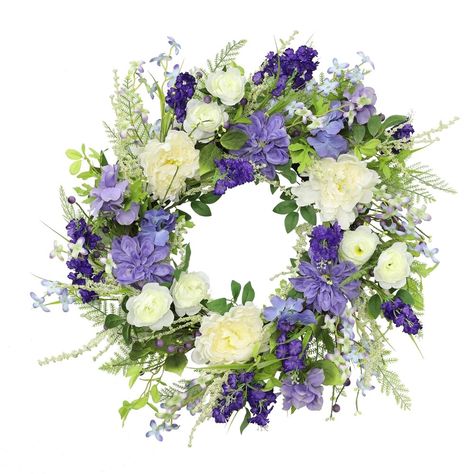 Yellow Wreath, Spring Floral Wreath, Succulent Wreath, Lavender Floral, Hydrangea Wreath, Artificial Wreath, Hanging Wreath, Hydrangea Flower, Silk Roses