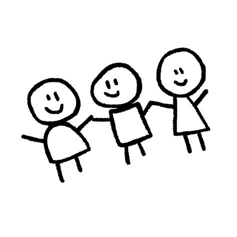 Three Stickman Friends, Stick Figure Friends, 3 Friends Drawing, Stick Figure Tattoo, Blue's Clues, Blue’s Clues, Drawings Of Friends, Face Pictures, Sketches Tutorial