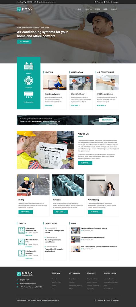 HVAC template is a business #Joomla #template related to the #hvac industry. HVAC is an abbreviation for #heating, #ventilation, and #airconditioning. Hvac Website Design, Company Profile Design Templates, Sales Website, Hvac Design, Design Calendar, Design Notebook, Hvac Company, Business Theme, Hvac Services