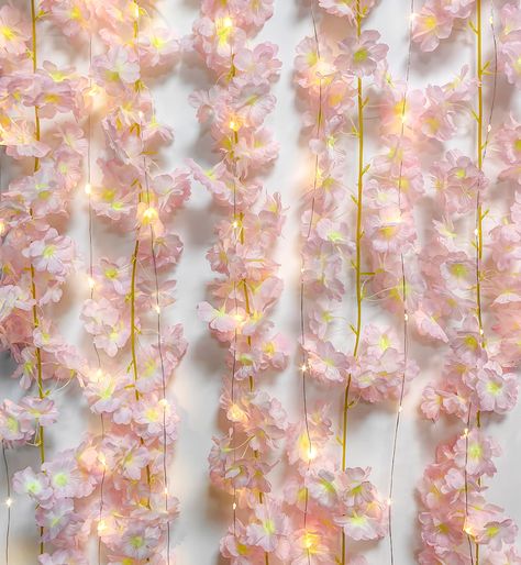 PRICES MAY VARY. 【PACKAGE & SIZE】Each package contains 2pcs artificial cherry blossom flower garlands. The length of each vine is 5.9FT/180CM, 144 cherry blossoms. It is the best choice for decorating wedding, bedroom or party. please adjust the branches to natural shape after receiving. 【SAFETY MATERIAL】This artificial cherry blossom hanging flower vines is made of environmentally friendly plastic stem and soft silk flower. Is easy to shape and is also very soft,They are durable and flexible, y Pink Flower Decor, Cherry Blossom Party, Artificial Vines, Pink Description, Wedding Bedroom, Flower Vines, Kissing Balls, Decorating Wedding, Decor For Wedding