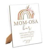 Mom Mosa Bar, Mom Osa Bar Sign, Mom-osa Bar Sign, Mom-osa Bar, Neutral Party, Party Table Decor, Baby Shower Sign, Rainbow Baby Shower, Baby Shower Supplies