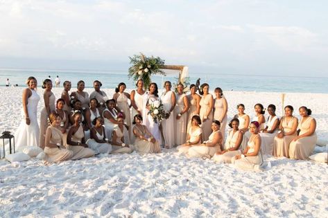 Boho Meets Chic At Sunrise Florida Beach Real Wedding | Destin Real Wedding Black People Weddings, Beach Wedding Black, Royalty Wedding, Sunrise Florida, Black Weddings, Wedding Engagement Ideas, Beach Wedding Bridesmaids, East Coast Usa, Beach Wedding Centerpieces