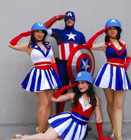 captain american & the usa girls Usa National Costume, Usa Costume, Girl Captain, Cosplay Couple, Captain America Cosplay, Usa Girls, Dapper Day, Marvel Cosplay, Funny Picture