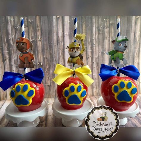 Paw patrol Paw Patrol Treats, Paw Patrol Birthday Decorations, Paw Patrol Cupcakes, Paw Patrol Birthday Theme, Paw Patrol Decorations, Paw Party, Paw Patrol Cake, Apple Decorations, Paw Patrol Birthday Party