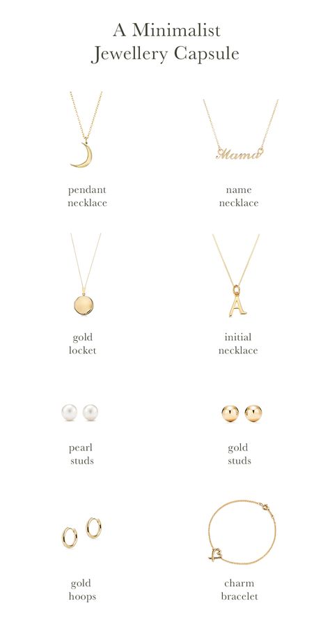 creating a minimalist jewellery capsule collection to compliment a simple, slower more sustainable wardrobe Capsule Jewellery Collection, Good Jewellery Aesthetic, Minimalist Fashion Jewelry, Gold Jewelry Essentials, Simple Accessories Minimalist, Jewelry Accessories Minimalist, Gold Jewelry Capsule, Minimalist Jewellery Aesthetic, Capsule Jewelry Wardrobe