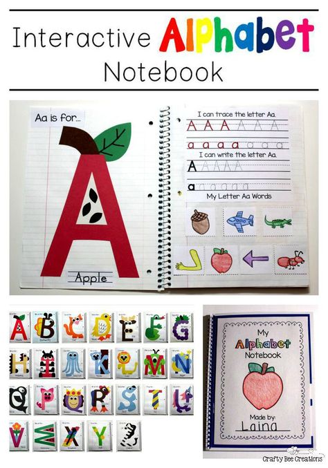 Exciting way to teach kiddos about the alphabet!  Do a letter a week and create a great portfolio of students work from letters A to Z. Letter A Week, Alphabet Notebook, School Diy Ideas, Kindergarten Letters, Preschool Literacy, Teaching Letters, Preschool Letters, Letter Activities, Alphabet Preschool