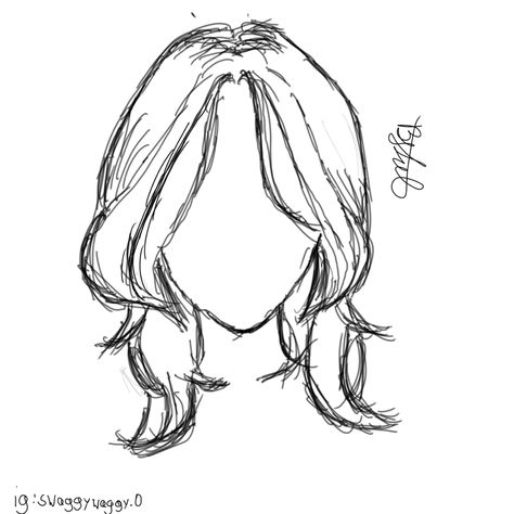 Hair Outline Drawing, How To Draw Hair Easy, Anime Hair Sketch, Hair Sketch Tutorial, Hair Base Drawing Female, Anime Hair Tutorial, Hair Base Drawing, Hair References Drawing, Easy Hair Drawings