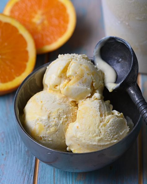 Creamsicle Ice Cream, Sherbet Ice Cream, Sherbet Recipes, Orange Ice Cream, Orange Curd, Orange Sherbert, Ice Cream Maker Recipes, Cream Ice Cream, Curd Recipe