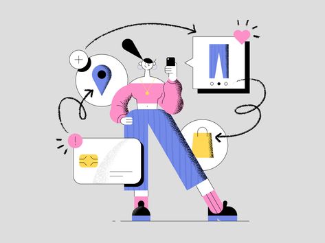 Iconography Design, Woman Shopping, Woman Sketch, Illustration Animation, Architecture Concept Drawings, Ios Design, Cartoon Sketches, People Illustration, Flat Illustration