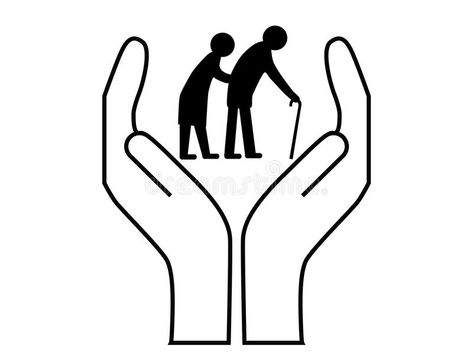 Elderly people care. Illustration , #SPONSORED, #people, #Elderly, #Illustration, #care #ad Helping Old People, Caring Drawing, Old People Drawing, Elderly Home Care, People Clipart, Elderly Caregiver, People Drawing, Silhouette People, Family Caregiver