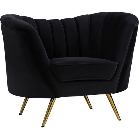 Black Velvet Chair, Contemporary Loveseat, Accent Chair Set, Tufted Chair, Velvet Accent Chair, Contemporary Chairs, Meridian Furniture, Stainless Steel Legs, Velvet Chair