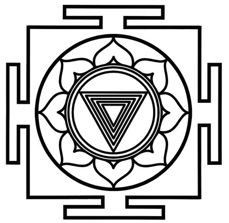 if i ever had the balls for a tattoo... the Hindu Kali Yantra. in red ink. Kali Yantra, Yantra Tattoo, Kali Tattoo, Geometry Mandala, Hindu Symbols, Kali Ma, Oh My Goddess, Sri Yantra, Kali Goddess