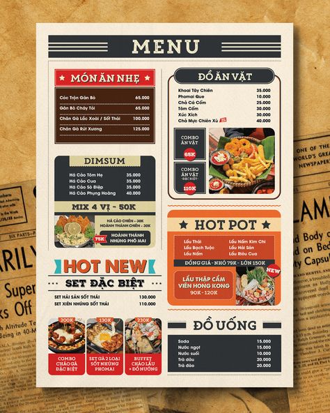 90s Menu Design, Fast Food Restaurant Menu Design, Drinks Menu Design Ideas, Diner Menu Design, Food Menu Design Layout, Retro Menu Design, Game Menu Design, Food Menu Design Ideas, Drinks Menu Design