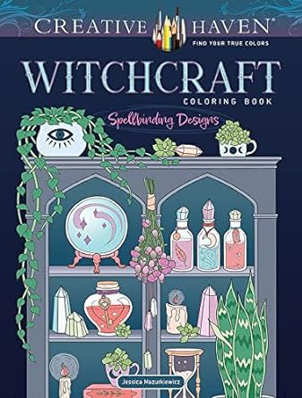 I love these Creative Haven books - this one's great Witchcraft Design, Creative Haven Coloring Books, Black Borders, Plant Magic, Painting Activities, Butterflies Flowers, Modern Witch, Spell Book, Book Of Shadows